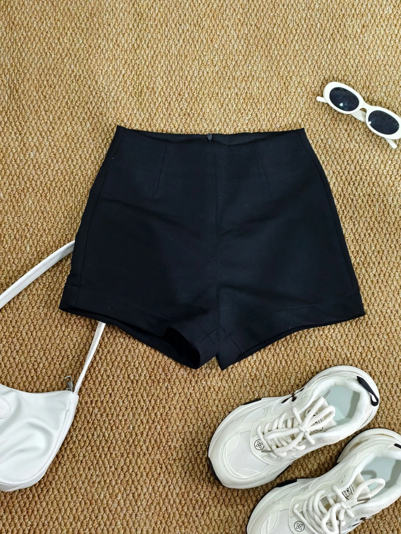 【故里】黑色性感高腰设计感西装短裤女2025夏季小个子显瘦辣妹