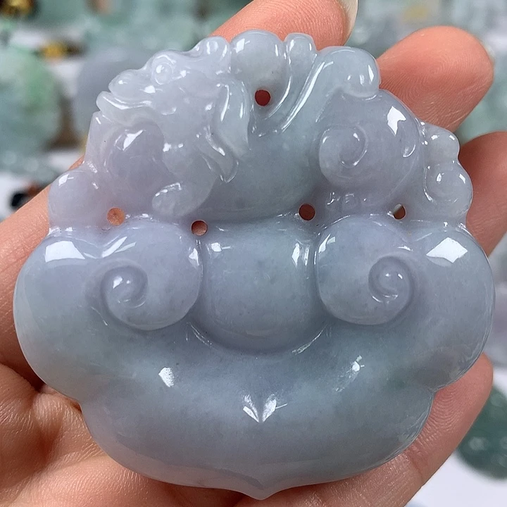 颈饰未镶嵌翡翠如意麒麟两面工艺福利