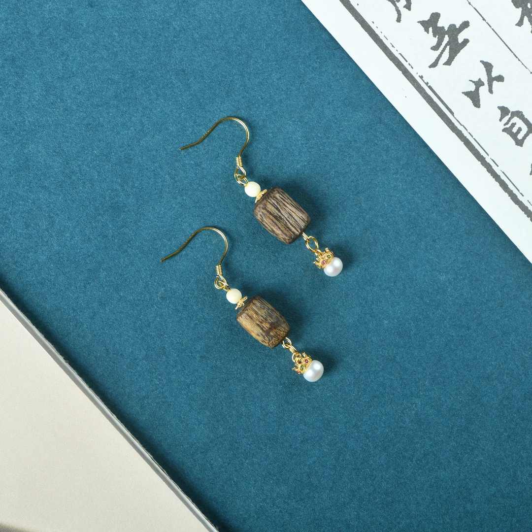 猛犸牙冠香之皇后耳坠一对