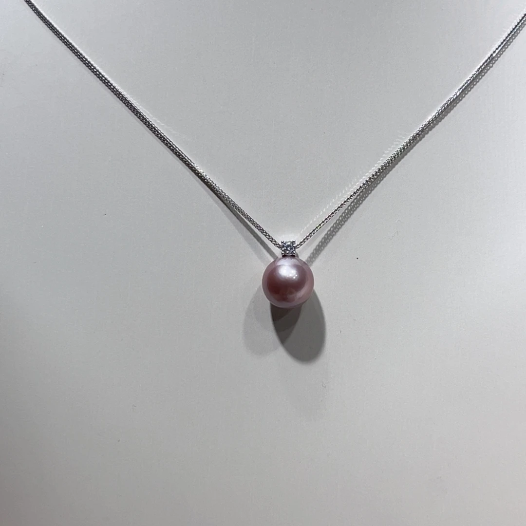 吊坠(不含链)银S925镶嵌淡水珍珠