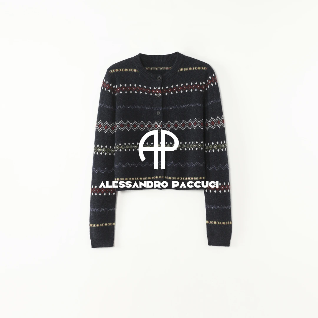 AP洛哥54231SK【藏地手稿】牦牛绒+绵羊毛提花费尔岛时尚针织开衫