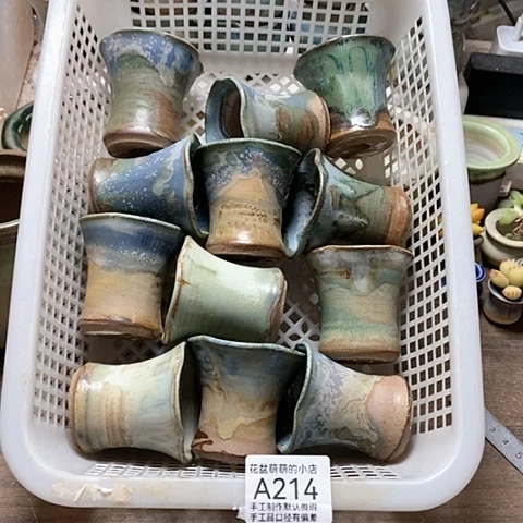 紫砂花盆214微瑕品口径6厘米左右的