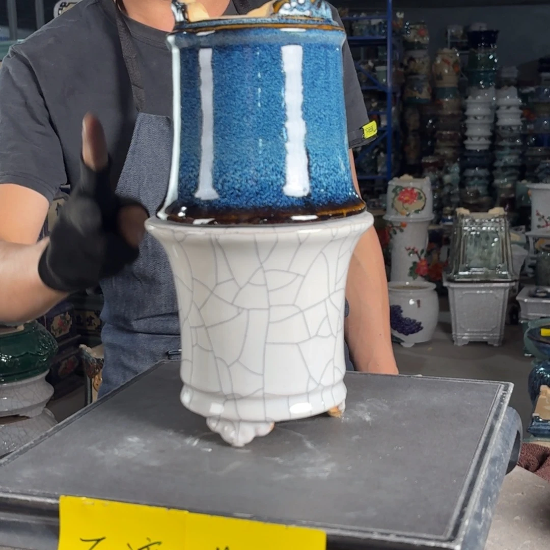 一风堂石湾花盆 内11*11高温裂