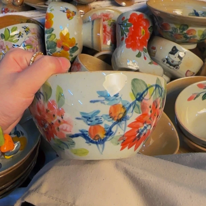 瓷片手工手绘陶瓷细微不一样