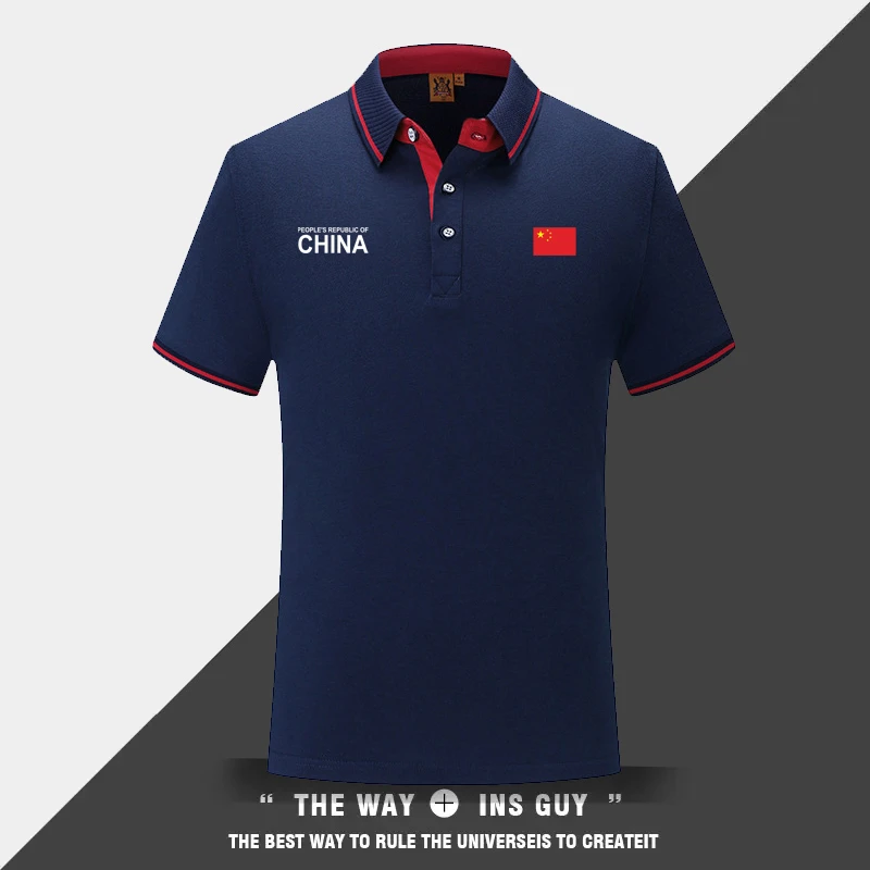 中国队China翻领短袖POLO衫男女夏季China休闲宽松运动T恤定制