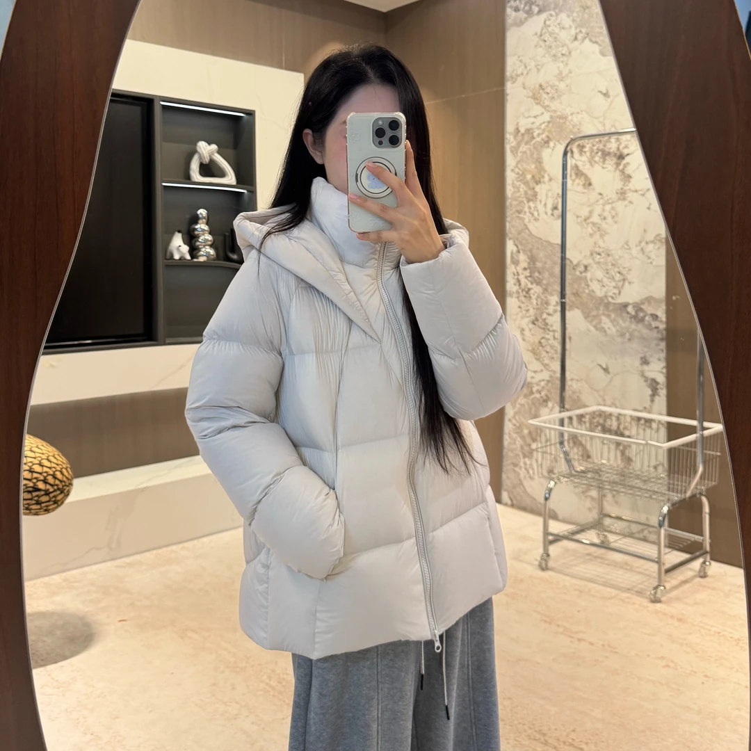 宿慕SUMU 经典高织高密天鹅颈女款时尚连帽白鸭绒固暖羽绒服2536