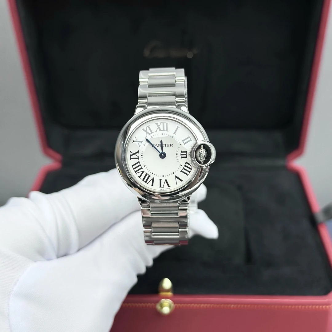 99新 Cartier/卡地亚   W69010Z4蓝气球28mm精钢银盘罗马刻单表
