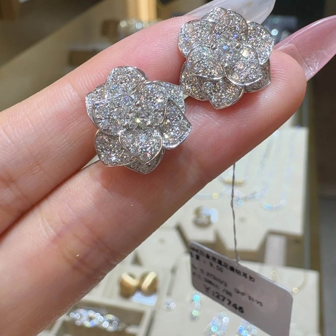 钻石耳饰18K金镶嵌