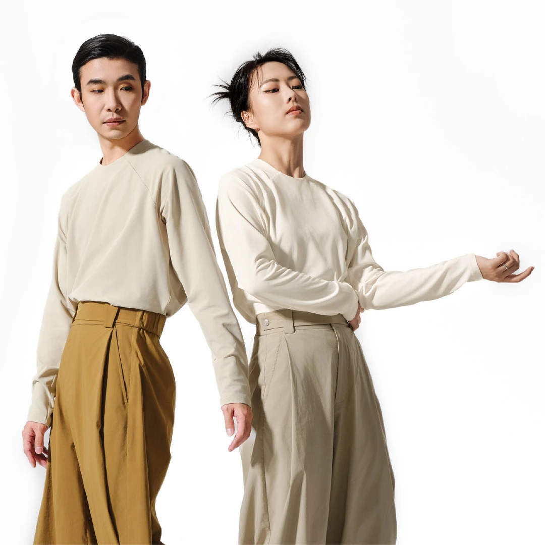 HUHUDANCE现代舞演出上课练功服艺考纯色上衣男女胡沈员圆领长袖