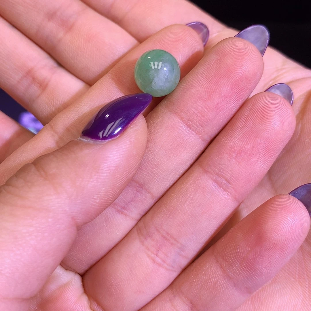 散珠翡翠天然缅甸翡翠单珠卡10.8冰绿