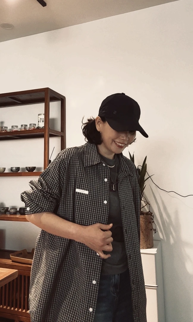 孤品——宽松格子衬衫衬衣上衣休闲