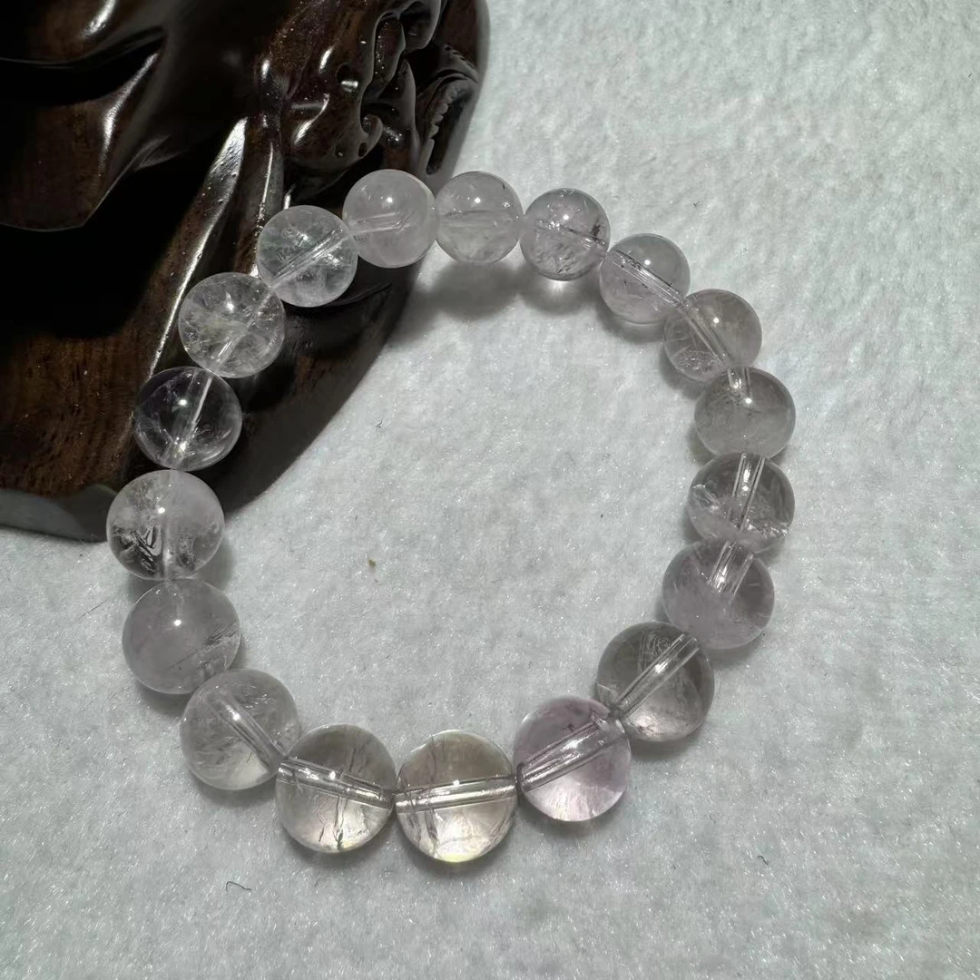 [水晶研究员] 天然玻利维亚紫兔毛手串 Z135 多样性发其一