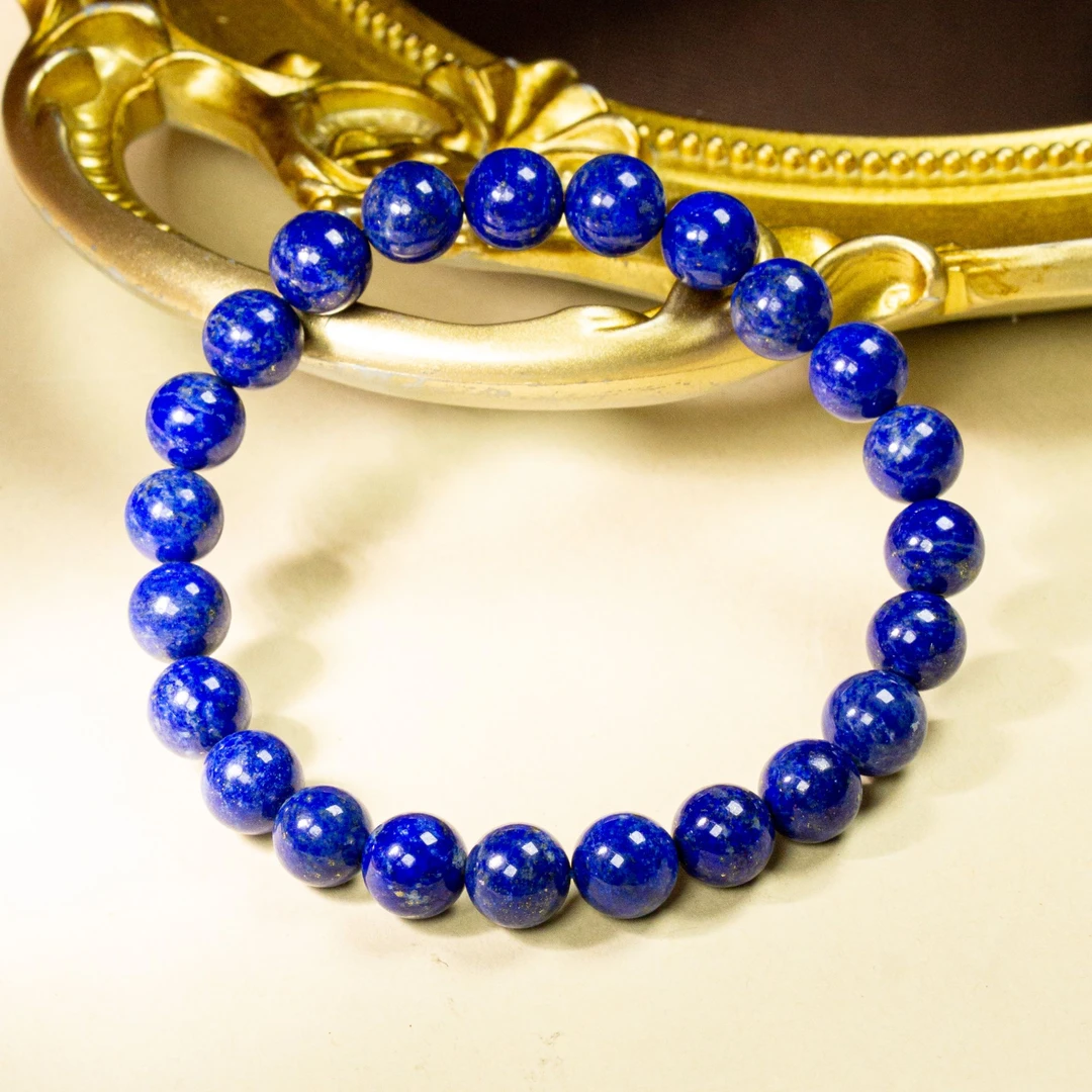 青金石手串圆珠约8mm单圈链玉石珠宝男女款日常戴（多样性发其一）