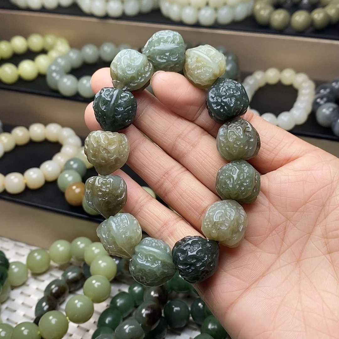 和田玉未镶嵌手链卡16