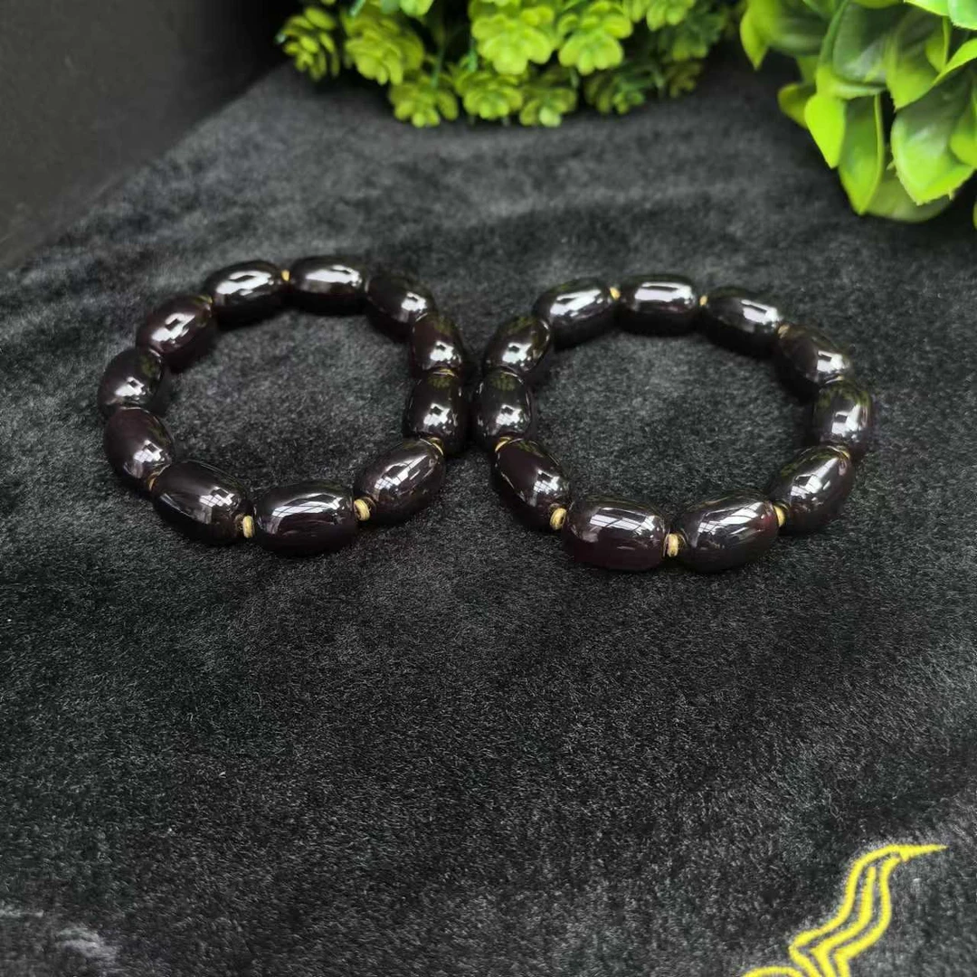 S6183【福嘟嘟】血翳灵石玛瑙桶珠手串-送礼佳品-多样性只发一件