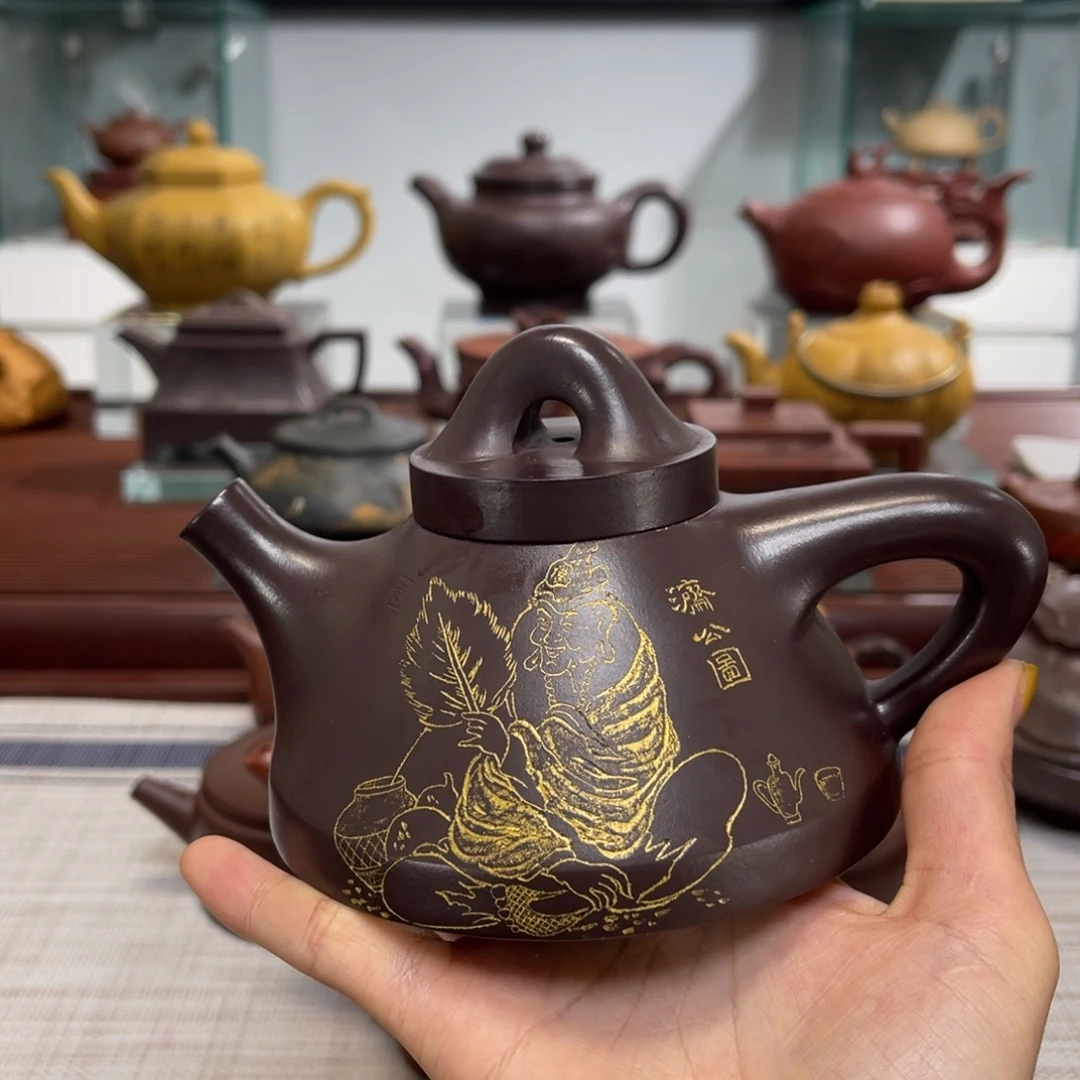 紫砂茶壶逗*紫泥 霸王石瓢