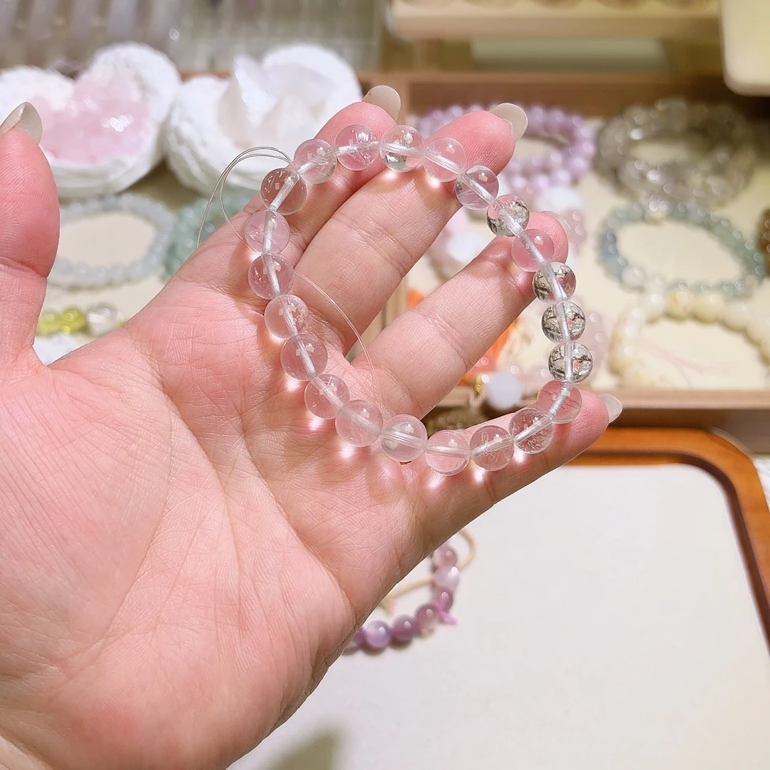 银S925镶嵌烟晶手链