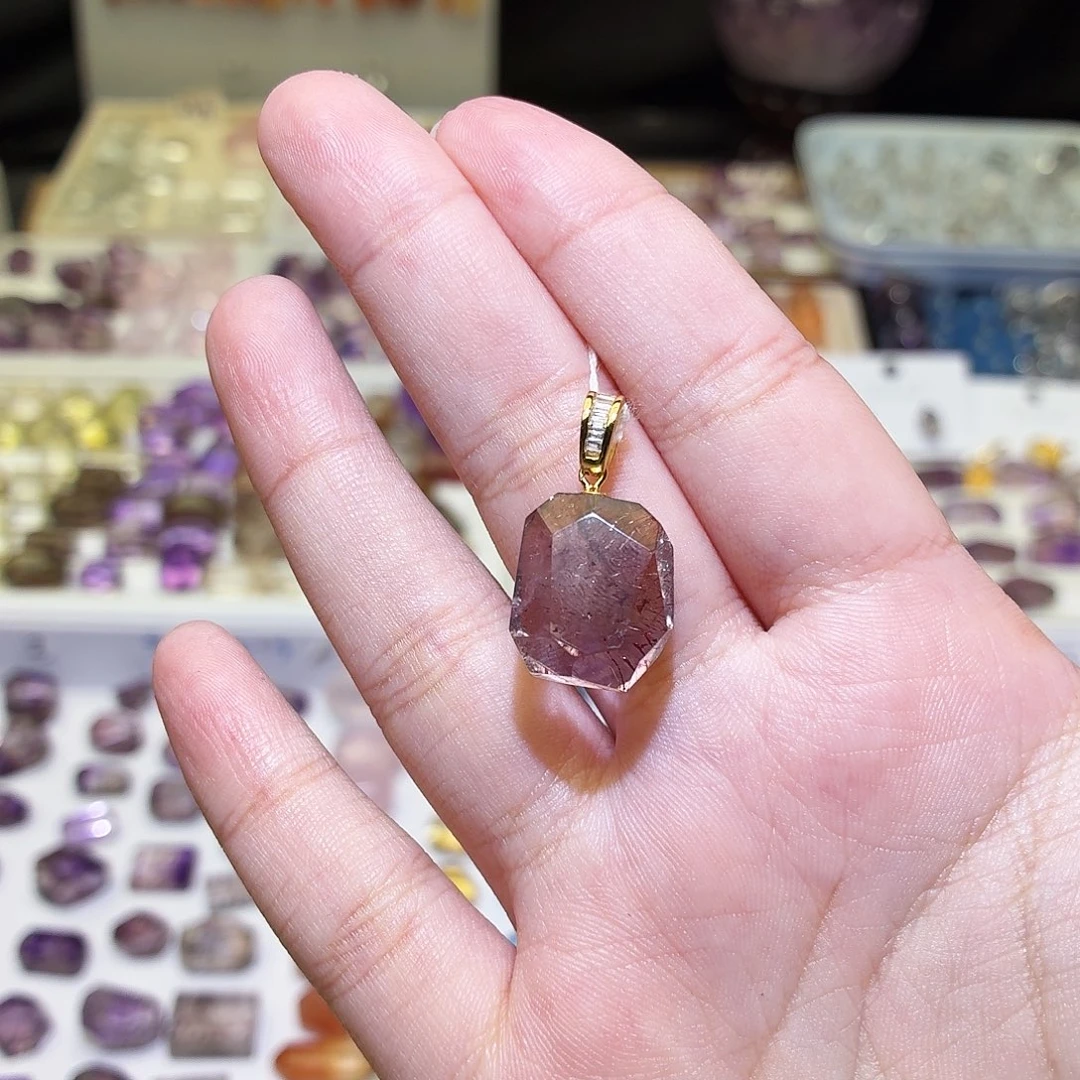 吊坠(不含链)水晶未镶嵌紫超七  成品