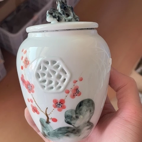 摆件景德镇陶瓷手绘茶叶罐
