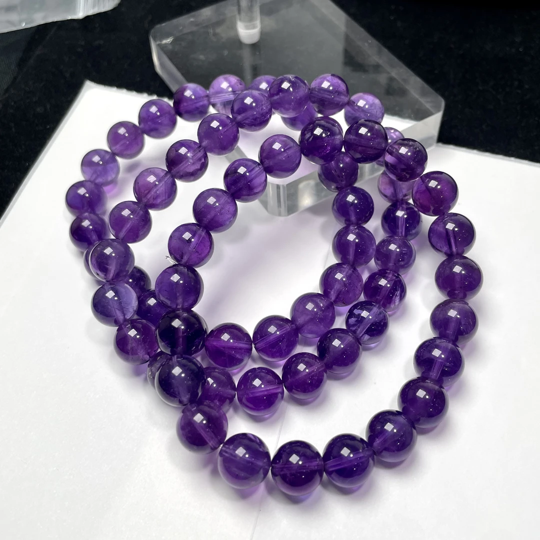 清透浓郁紫水晶手串9mm+多样性发其一 JYDM23111416