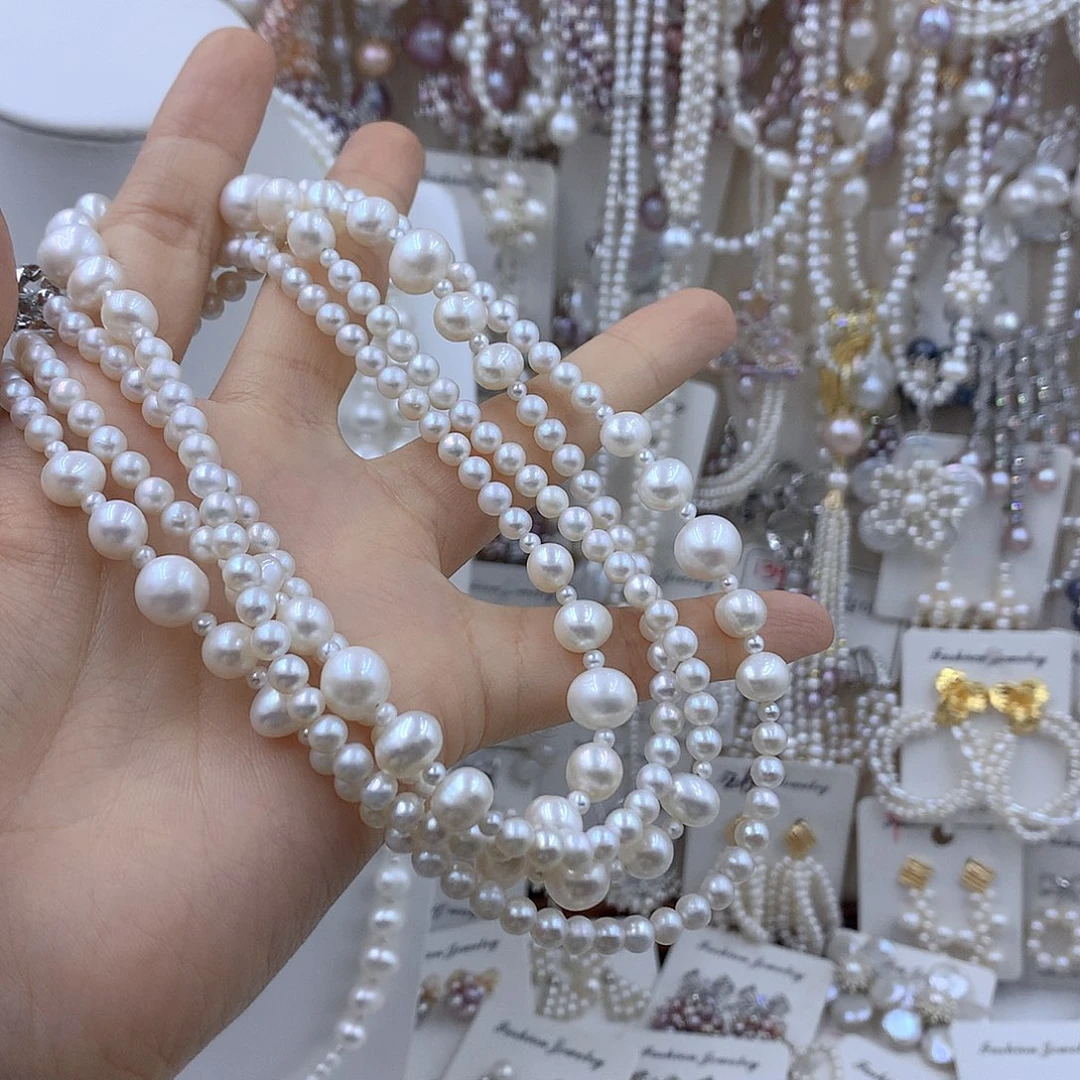 娴***情银S925镶嵌淡水珍珠项链耳饰