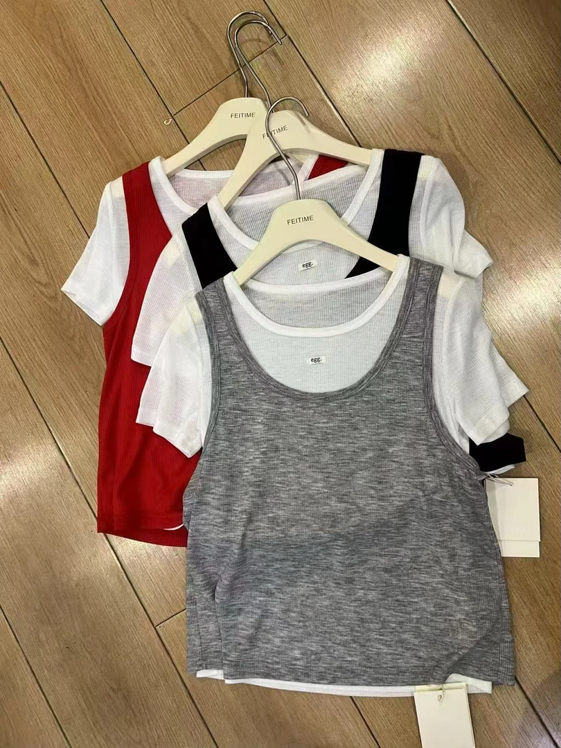 假两件短袖韩代上衣