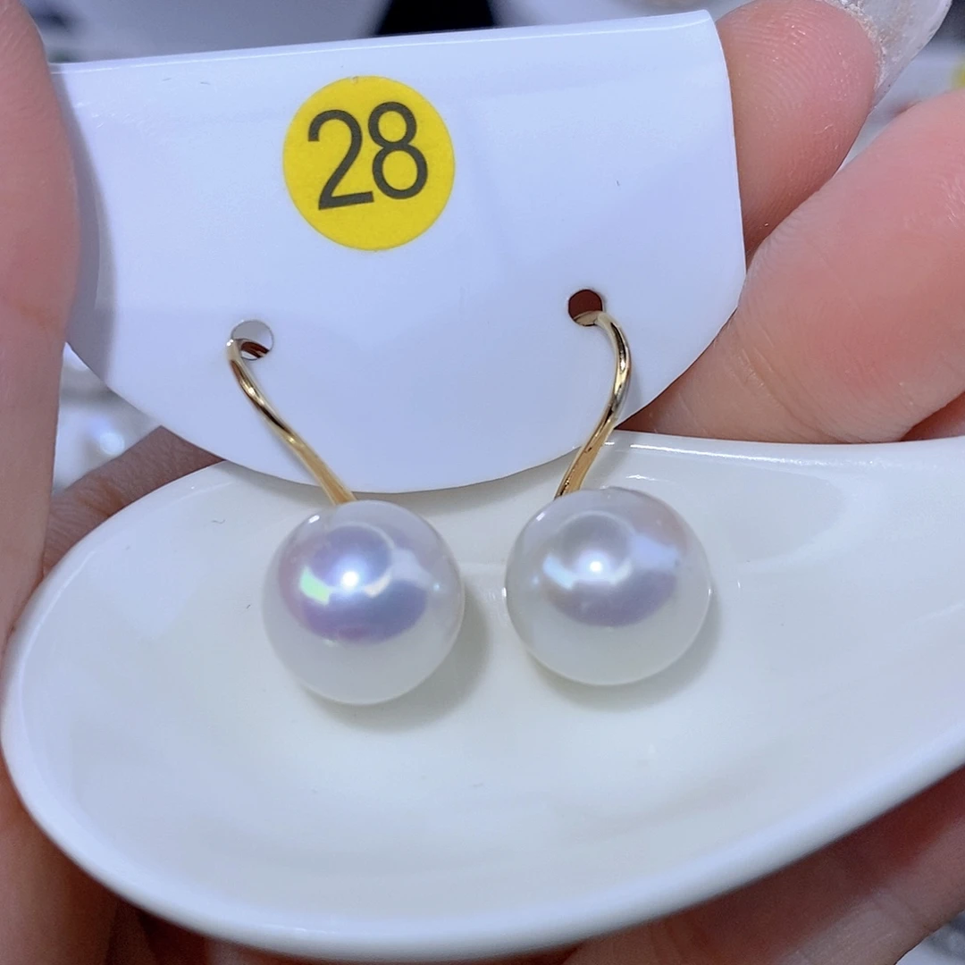 淡水珍珠耳饰银S925镶嵌