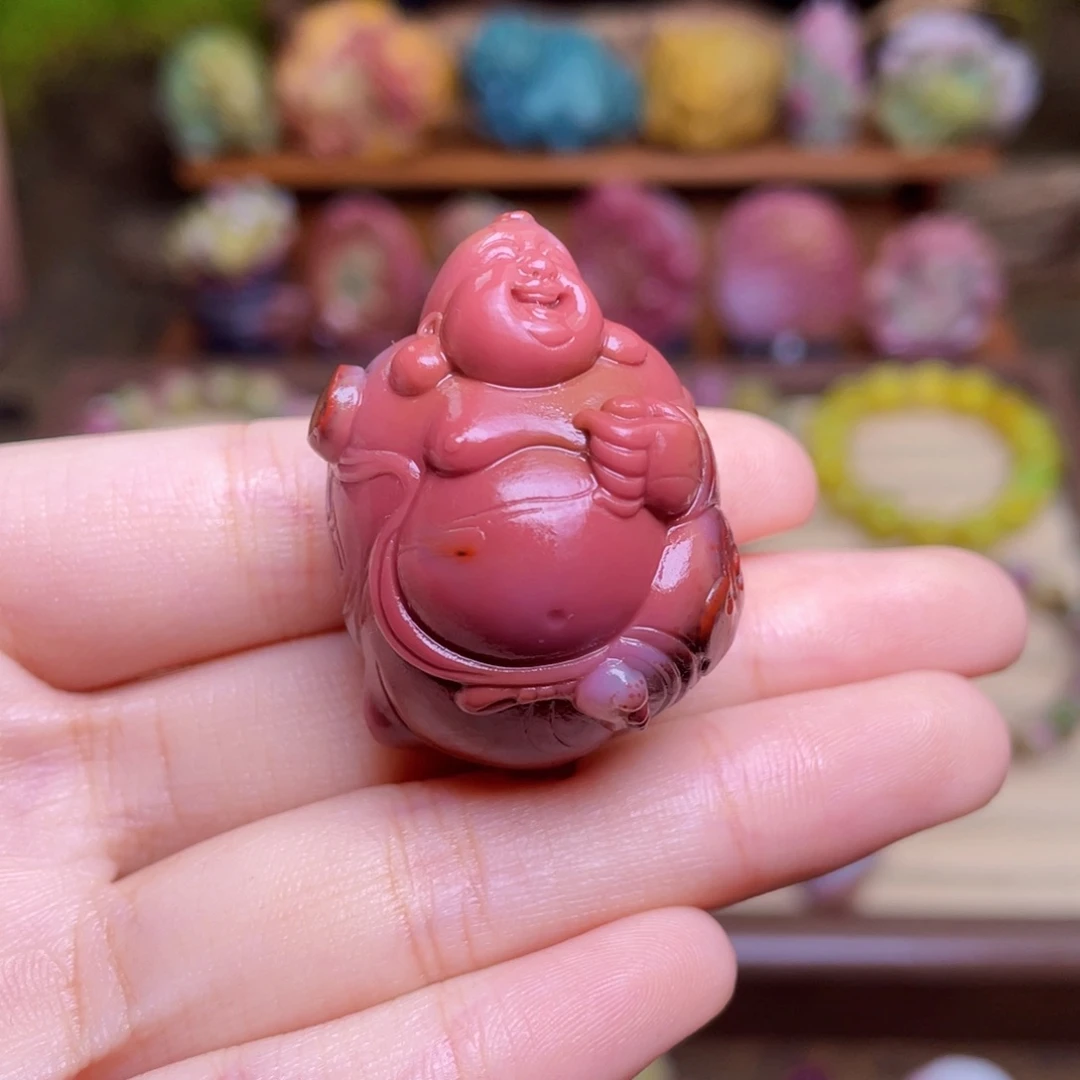 玛瑙/玉髓未镶嵌珠宝半成品盐源玛瑙桃料独籽料佛公