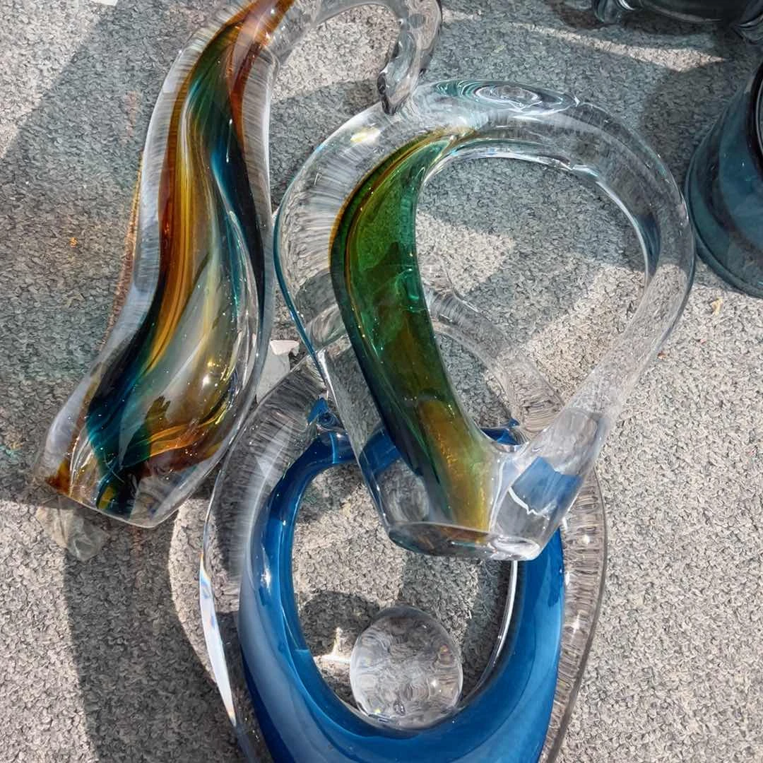 弘扬琉璃花器微瑕高度20