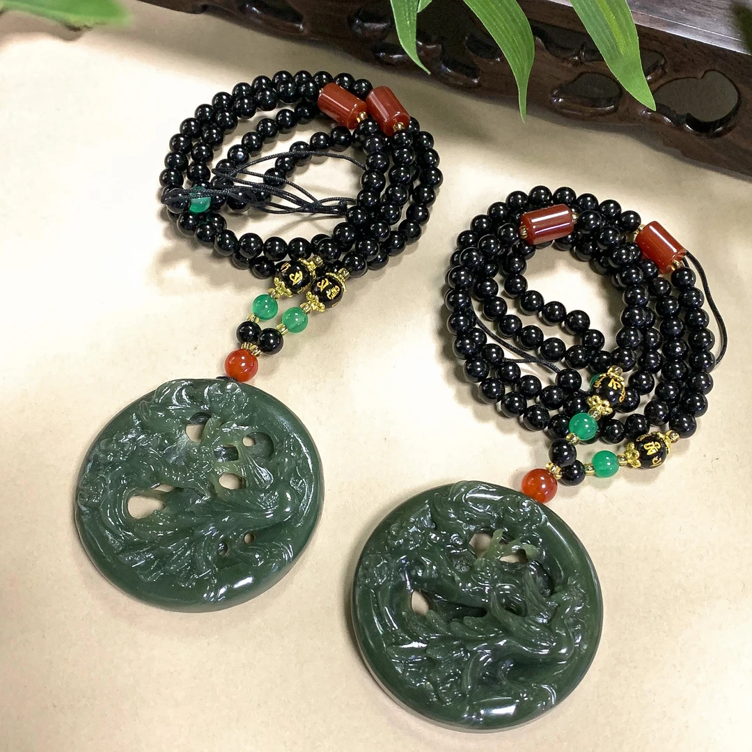 面面来财珠宝H4760-玄天青玉和田玉喜上眉梢-配珠链多样性发其一