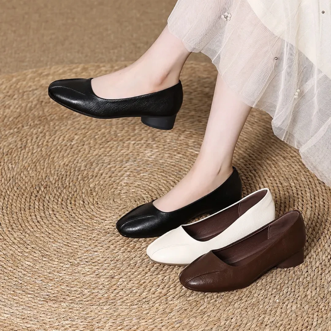 【工厂直销】2025新款软底软面单鞋法式复古风舒适百搭女鞋303
