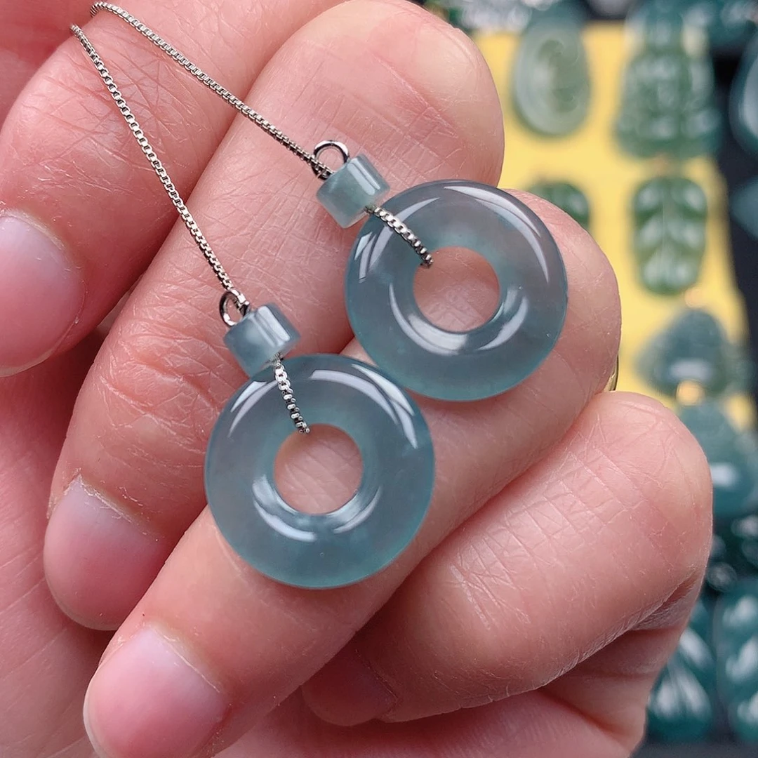 翡翠吊坠(不含链)18K金镶嵌吊坠