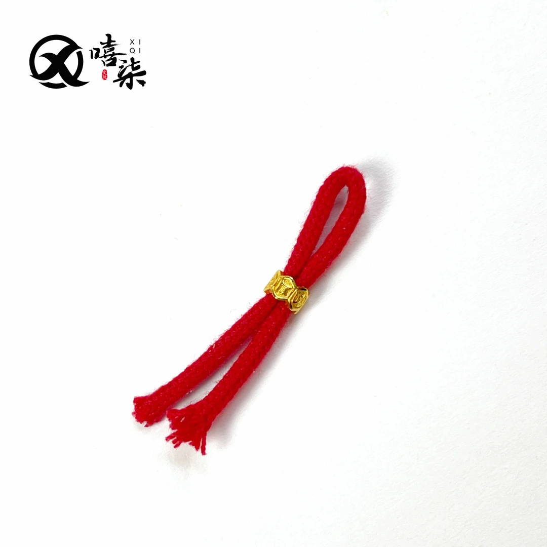 925银银制品 Q381【六字箴言线束】尺寸4.5 过双1.5-1.8线 文玩配饰
