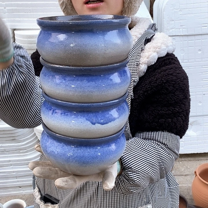 紫砂花盆瑕疵口15高9