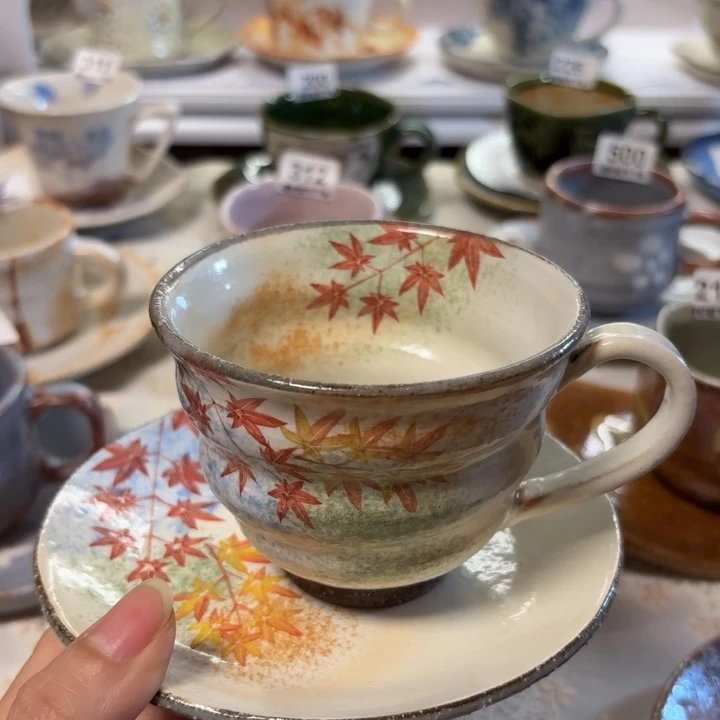 瓷片一套漂亮的咖啡杯