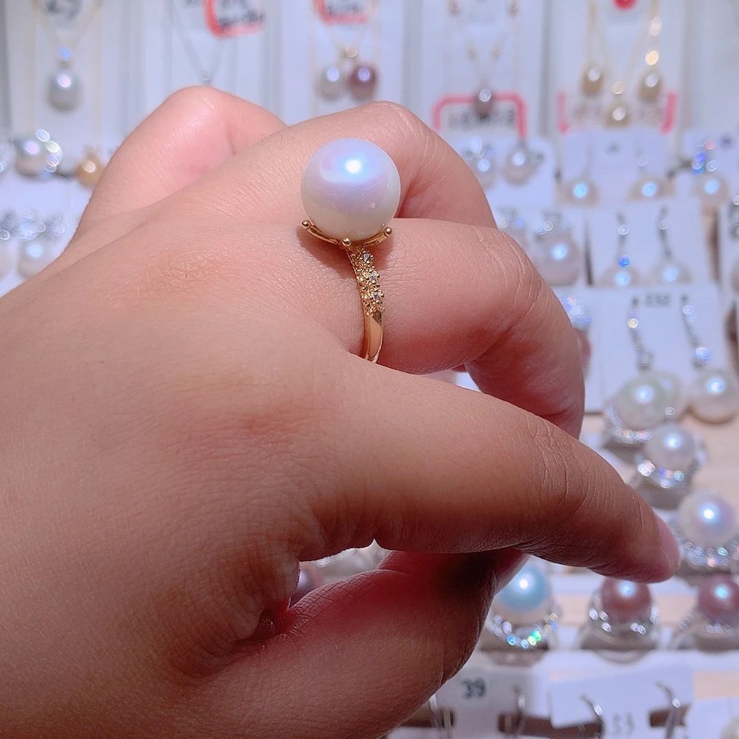 未镶嵌淡水珍珠戒指CC13mm