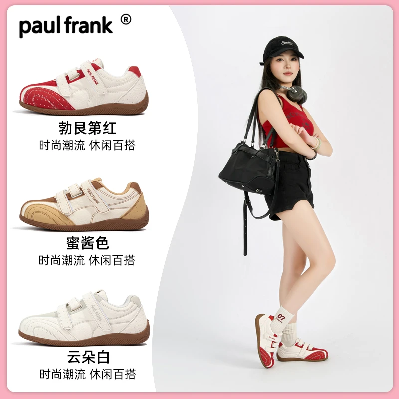 大嘴猴魔术贴女鞋2025秋季潮流波点板鞋时尚百搭休闲鞋软底低帮鞋