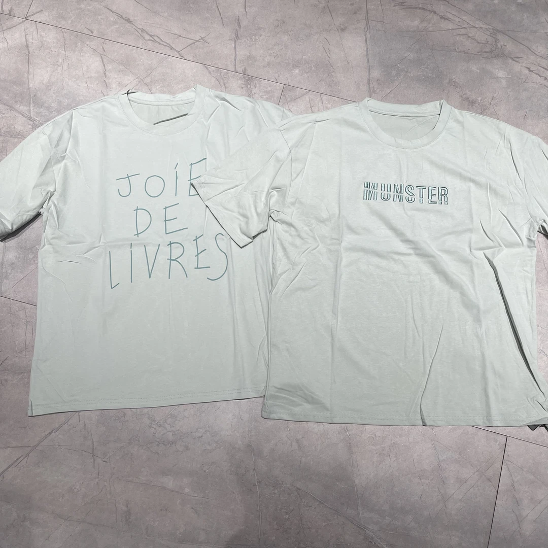 潮九九大码T浅绿色百搭T恤圆领字母设计师长袖运动女款短袖