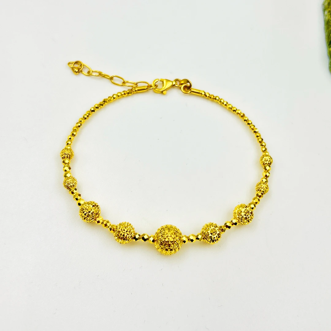 足金999 爆闪蹦迪珠金珠手链手镯 按克卖 A3 多样性发一件