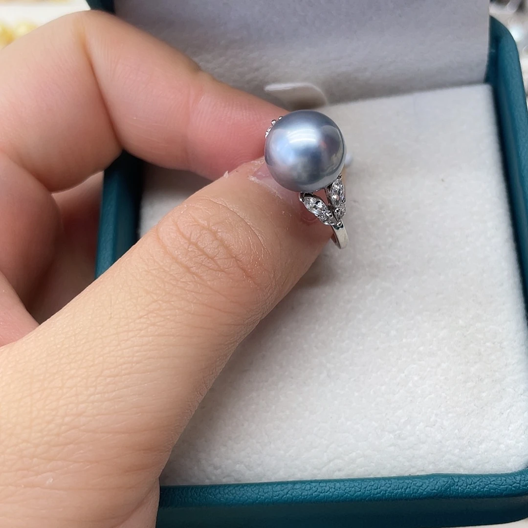 海水珍珠戒指银S925镶嵌