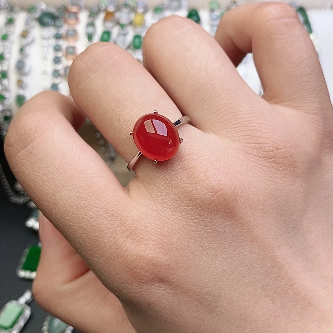 阳***阳玛瑙/玉髓银S925镶嵌戒指