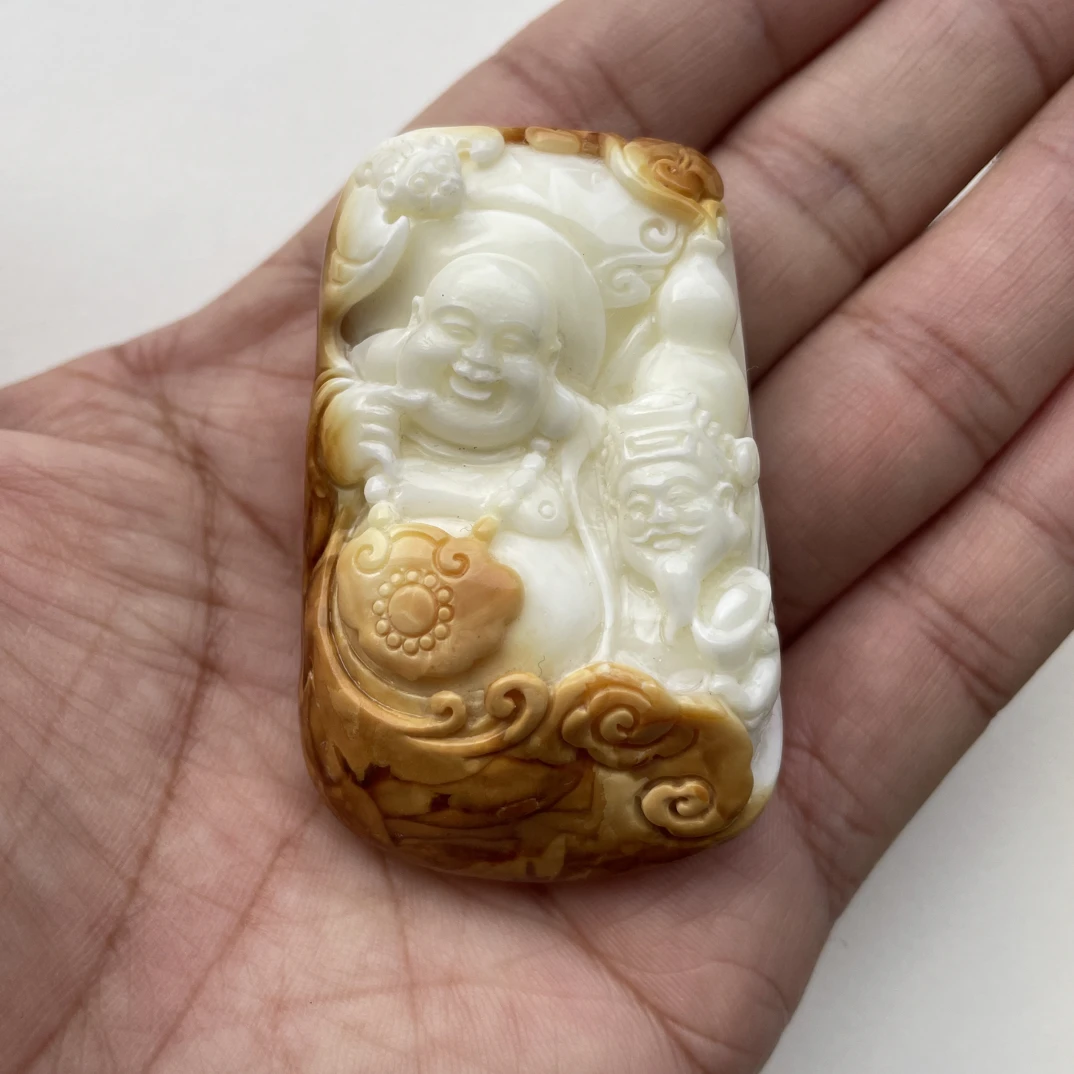 蜜蜡财富一生白蜜原石文玩蜜蜡29.95g60.6/37.4/20㎜