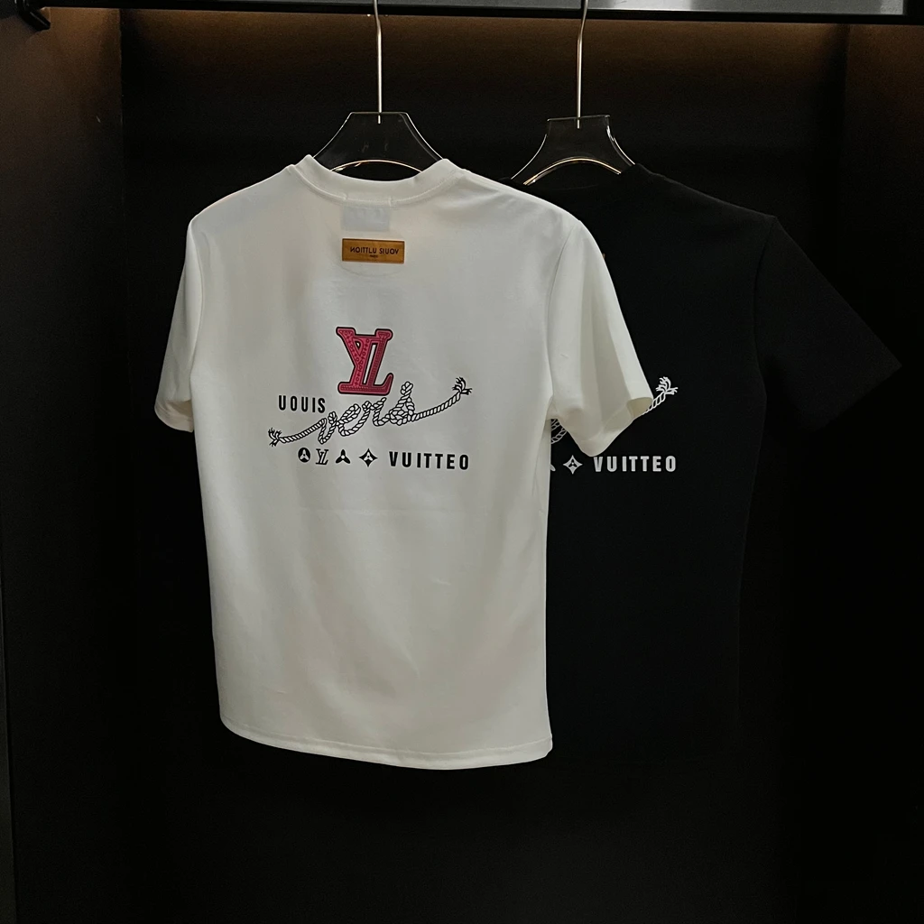 男士t恤短袖秋冬新款时尚圆领印花短袖轻奢慵懒风男装半袖体恤潮