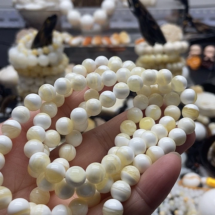 非金属贝壳贝雅轩工艺品蜜蜡色0.8多圈
