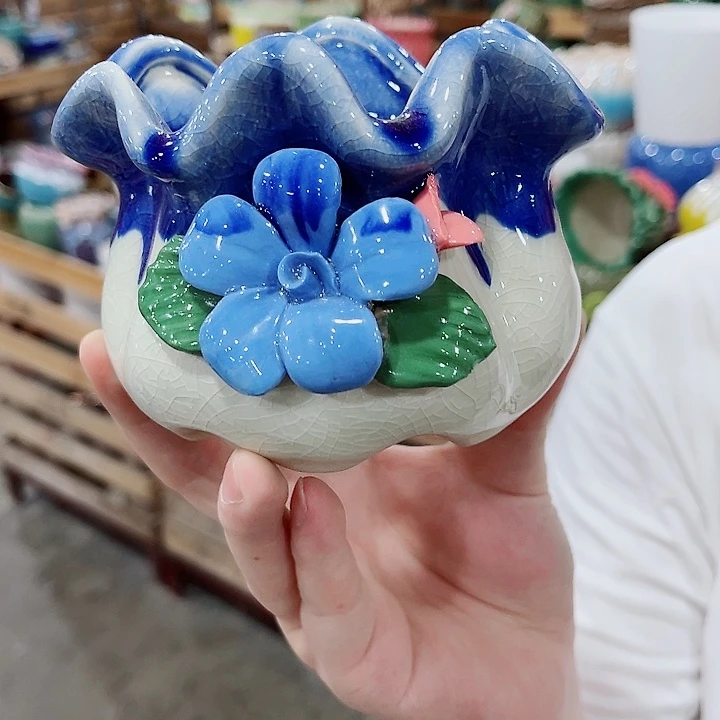 有孔，凑10元包邮陶瓷花盆发货！