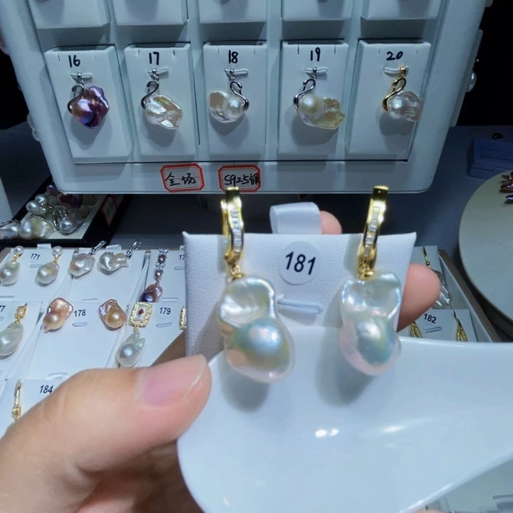 淡水珍珠耳饰银S925镶嵌踏**梅