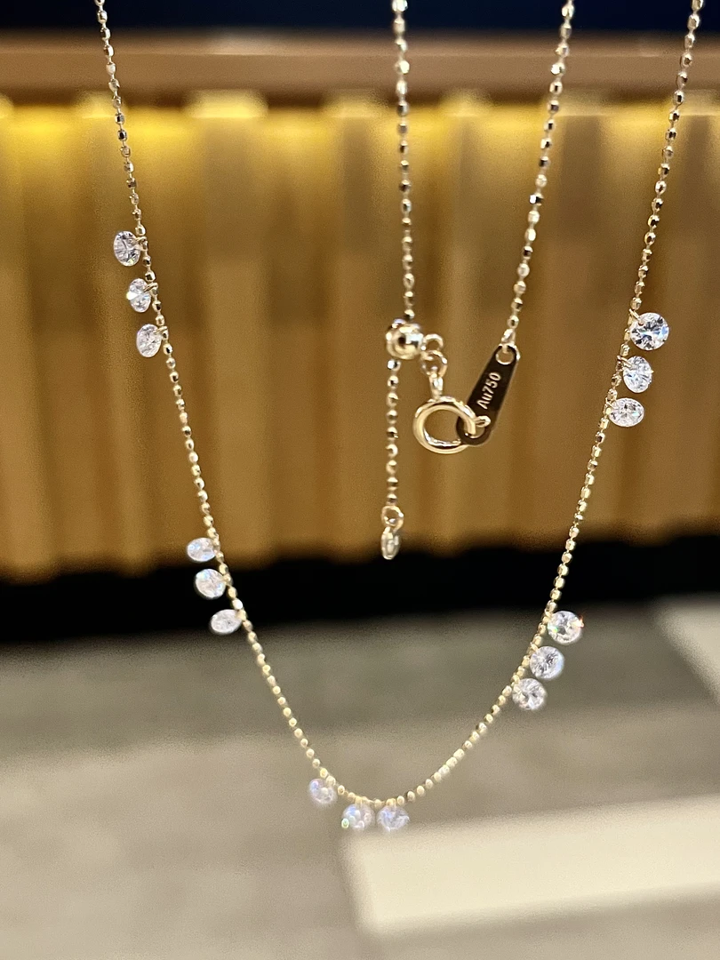 实验室培育钻石L 美神降临满天星打孔项链