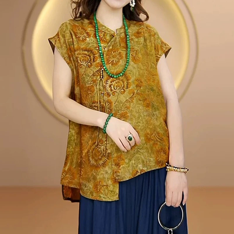 【金枫】夏季上衣浮光锦不规则开衫1262