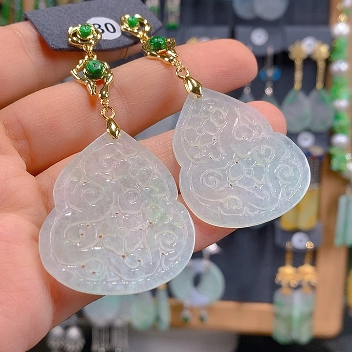 翡翠未镶嵌耳饰翡翠