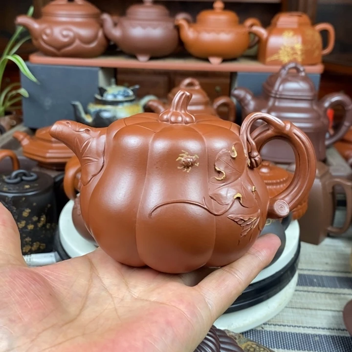 茶壶紫砂南瓜360cc原矿老紫泥特价